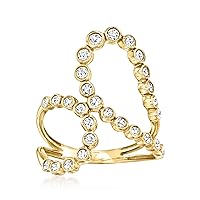 Ross-Simons 0.50 ct. t.w. Bezel-Set Diamond Double-Loop Ring in 14kt Yellow Gold