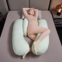 Pregnancy Pillows, H Shaped Full Body Maternity Pillows Soft Body Pillows Support for Belly Back HIPS Legs Washable Pillows for Pregnant Women Sleeping Pregnancy Maternity Must Have (Green Circle)