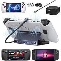 iVANKY Legion Go/ROG Ally/Steam Deck Dock with 65W PD Charger, 8-in-1 Hub Docking Station with HDMI 4K@60Hz Gigabit Ethernet, USB-A 3.0, 100W Charging USB-C Port for Valve Stream Deck