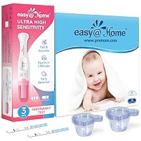 Easy@Home Ovulation Test Strips 50 Pack +50 Cups + Pregnancy Test Sticks 3 Pack