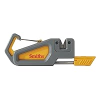 Smith's 50538 Pack Pal Sharpener and Fire Starter – Grey – Sharpener & Fire Starter – Carabiner & Whistle – Handheld, Compact, Lightweight, Multiuse – Survival Multitool – Camping, Hiking, Hunting