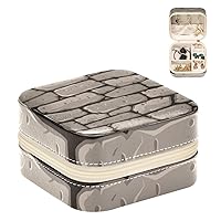 PU Leather Jewelry Box Marble Black Gray Stone Pattern Portable Travel Jewelrys Organizer Case Earrings Rings Necklaces Display Storage Holder Boxes for Women Girls Bridesmaid Gifts