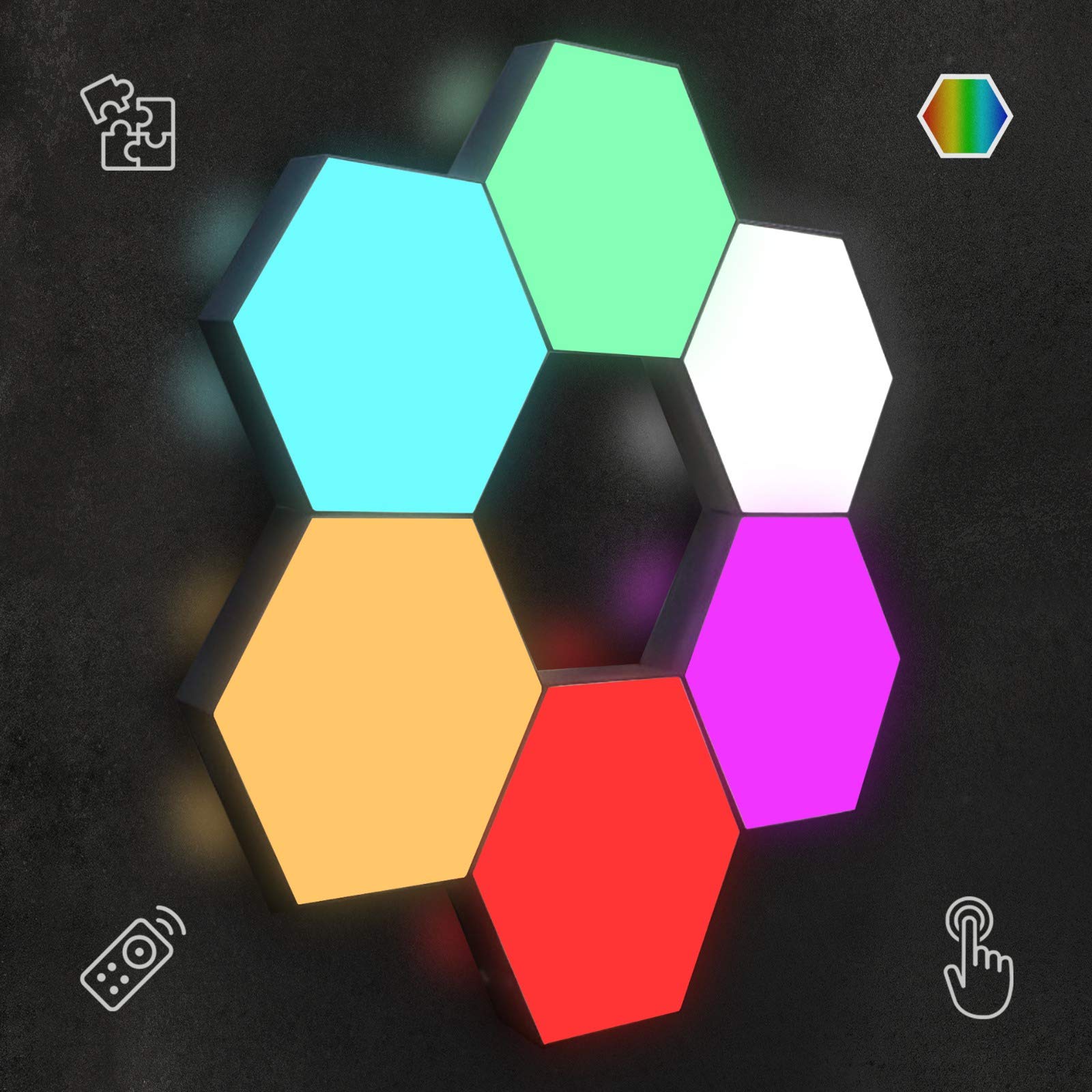 Mua LUMINOSIA Hexagon Lights | Premium Set of LED Wall Lights | Modular,  Touch-Sensitive and Remote-Controlled RGB Lighting | Aesthetic Room Decor |  Perfect Decoration for Living and Bedroom | 13 Colors