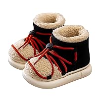 Rain Boots Girls Winter Thick Furry Shoes Flat Heel Casual Home Cotton Slippers Snow Boots Kids Short Boots for Girls
