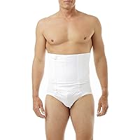 Underworks Zip-N-Trim Support Brief Girdle for Men with 8-inch Powerband - For Tummy Trimming, Shaping, Mid-section Hernia
