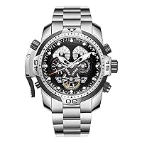 REEF TIGER Designer Sport Mens Watch Date Day Complicated Black Dial Mechanical Bracelet Watch RGA3503
