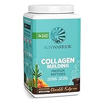 Sunwarrior Vegan Collagen Protein Powder Plant-Based | Hyaluronic Acid Minerals Biotin Soy Free Dairy Free Gluten Free Non-GMO | Chocolate 40 Servings | Collagen Building Peptides