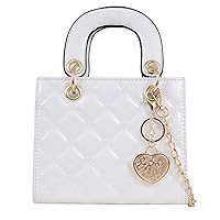 Purses and quilted Handbags for Women Shiny Patent Ladies Chain Top Handle Satchel Shoulder Tote Crossbody Bags