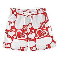 Valentine Day Hearts Boys Swim Trunks Swim Kids Swimwear Board Shorts Hawaii Essentials