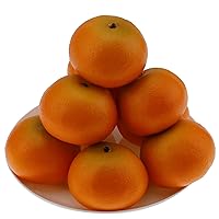 6pcs High Grade Fake Orange Decoration Artificial Realistic Fruit Tangerine for Home Party Holiday Festival Christmas Display