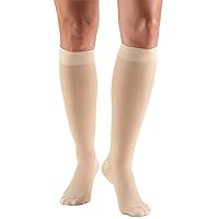 Truform Sheer Compression Stockings, 20-30 mmHg, Women's Knee High Length, 30 Denier, Beige, Large