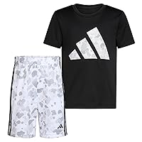 adidas Boys Short Sleeve T-shirt and Printed Shorts 2-piece Set