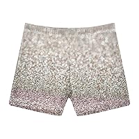 Boys' Swim Boxer Shorts Glitter Retro Pink Kid's Swimwear Swim Trunks 3-10T