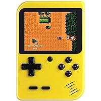 TTSAM Handheld Games Console for Kids Adults Retro FC Video Games Consoles 3 inch Screen 400 Classic Games Player with AV Cable Can Play on TV (Yellow-New)