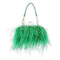 Fluffy Ostrich Feather Tote Bags for Women Feather Evening Clutch Purse Bags Banquet Wedding Shoulder Handbags