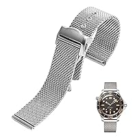 Stainless Steel Watchband 20mm For Omega 007 James Bond Seamaster 300 Watch Strap Woven Milan 316L Metal Bracelets