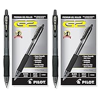 Pilot G2 Retractable Premium Gel Ink Roller Ball Pens, Bold Pt, 24 Pack, Black