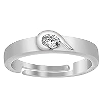 Couple Ring 925 Sterling Silver Simulated Diamond Heart Stackable Ring