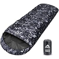 MEREZA Sleeping Bag for Adults Mens Kids with Pillow, XL Sleeping Bag for All Season Camping Hiking Backpacking 3-4 Seasons Sleeping Bags for Cold Weather & Warm