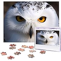 Snowy Owl Eyes Puzzles Personalized Puzzle 500 Pieces Jigsaw Puzzles from Photos Picture Puzzle for Adults Family (20.4
