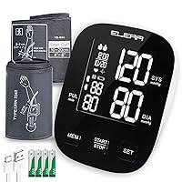 ELERA Blood Pressure Monitors for Home Use, Automatic Upper Arm Blood Pressure Monitor with XS Cuff (4''-8'') and Large Cuff (9''-17'')