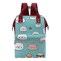 Cute Sushi Travel Backpack Diaper Bag Lightweight Mommy Bag Shoulder Bag for Men Women, 0ne size