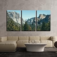 wall26 - 3 Piece Canvas Wall Art - Nature Landscape with Cliffs - Modern Home Art Stretched and Framed Ready to Hang - 16