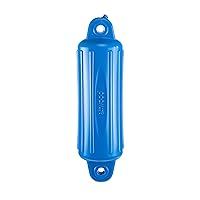 Attwood 9354BD1 Softside Oval Boat Fender with Thick-Wall Reinforced Eye Ends, Blue Finish
