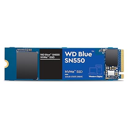Western Digital 500GB WD Blue SN550 NVMe Internal SSD - Gen3 x4 PCIe 8Gb/s, M.2 2280, 3D NAND, Up to 2,400 MB/s - WDS500G2B0C