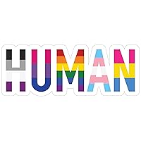 Human LGBT+ Gay Pride Sticker Rainbow Lesbian Bisexual Pansexual Transgender Flag Vinyl Decal Sticker Car Truck Bumper Sticker Laptop | Sticker | 6