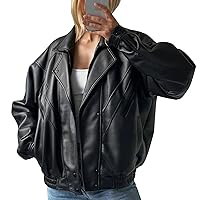 Womens Oversized Bomber Jacket Genuine Lambskin Handcrafted Black Leather Coat