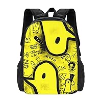 Anime Goodnight Punpun Backpack Cartoon Large Capacity Backpacks Laptop Backpack Lightweight Canvas Shoulder bag Outdoor Travel 16-Inch Black