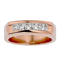 VVS Certified Bridal Ring with 5 pcs Princess Cut Natural Diamond in 18K White/Yellow/Rose Gold Wedding Ring for Women, Girl & Ladies | Real Diamond Ring for Her (1.24 Ct, IJ-SI)
