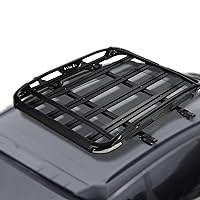 Roof Basket 49.6 x 37.7 x 6.3''Aluminum Car Roof Rack 175lbs Capacity Roof Rack Basket Anti-Corrosion,Waterproof,Sturdy Roof Rack Cargo Carrier for Car,Van,Truck/SUV for Luggage,Bicycle