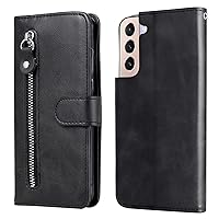 Wallet Case for Samsung Galaxy S22/S22plus/S22ultra, Shockproof PU Leather Flip Phone Cover, with Stand Magnetic Card Holder Slot, Folio Soft TPU Bumper Protective Case,Black,S22plus 6.6
