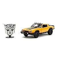 Transformers Rise of The Beast 1:24 1977 Chevy Camaro Bumblebee & Badge Die-Cast Car, Toys for Kids and Adults