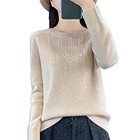 Autumn and Winter Women's Round Neck Long Sleeve Loose Knitted Fashionable Warm Sweater