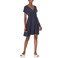 Amazon Essentials Women's Surplice Dress (Available in Plus Size), Navy, 1X