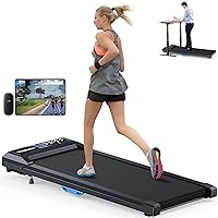 Walking Pad with Incline, Walking Pad Treadmill 300lb Capacity, [Voice Control] Under Desk Treadmill Works with ZWIFT KINOMAP WELLFIT APP, 2.5HP Running Pad Small Treadmill for Home Office Apartment