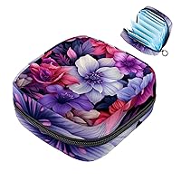 Flower Petal Period Pouch, Portable Tampon Storage Bag for Sanitary Napkins, Tampon Holder for Purse Feminine Product Organizer, First Period Gifts for Teen Girls School,