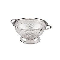 Tovolo Stainless Steel Colander With Looped Handles & Rimmed Footer Rust-Resistant Pasta Veggie Wash, Food Prep Strainer Basket, 1.5 Quart
