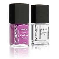 Dr.'s Remedy Enriched Nail Polish, Magnificent Magenta with TOTAL Two-in-One Top and Base Coat Set 0.5 Fluid Oz Each