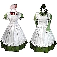 LYLAS Women's Dress Uniform Green Maid Cosplay Costume