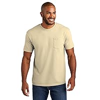 Comfort Colors Men's Adult Short Sleeve Pocket Tee, Style 6030 (Large, Ivory)