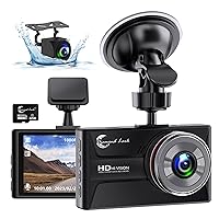 1080P Dash Cam Front and Rear with 32GB SD Card, Diamond Lark Dual Dash Camera for Cars, 3” IPS Display Dashcam with Type-C Port,WDR,G-Sensor,Loop Recording,24H Time Lapse Parking Monitor,Night Vision