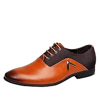 Men Pointed Toe Business Dress Formal Leather Shoes Flat Oxfords Loafers Slip On