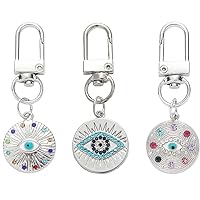 Silver Gold Evil Eye Keychain for Women Protection Good Luck Charms Key Chain for Car Keys Holder Bag Purse