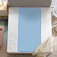 Hospital Bed Pads 34'' x 76'', Non-Slip Washable Pee Pads and Mattress Pad Protector, Waterproof Bed Wetting Incontinence Cover, Chuck Pads for Kids, Elderly Seniors, Single, Blue