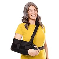 BraceAbility Abduction Shoulder Sling - Rotator Cuff Immobilizer Brace with Padded Relief Support Wedge and Ball for Right or Left Arm Pain From Post-Surgery or Tear Recovery and Subluxation (Medium)