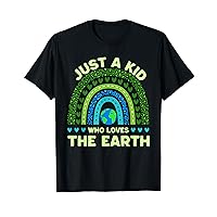 Just A Kid Who Loves The Earth | Earth Day 2024 Rainbow T-Shirt
